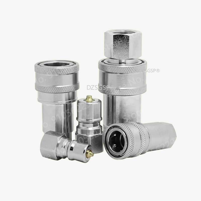 

KZE 1/4 3/8 1/2 3/4 1 Inch Male and Female Enclosed Jonit Carbon Steel Plug and Socket Connector Hydraulic Quick Coupling