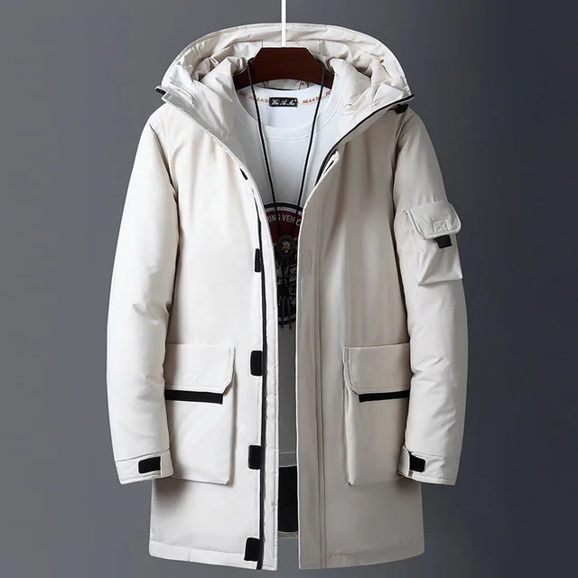 

Winter New Casual Top Parka Male Black Fluffy Coat Jackets Autumn Outdoors Men White Duck Warm ded Long Down Camping Jackets
