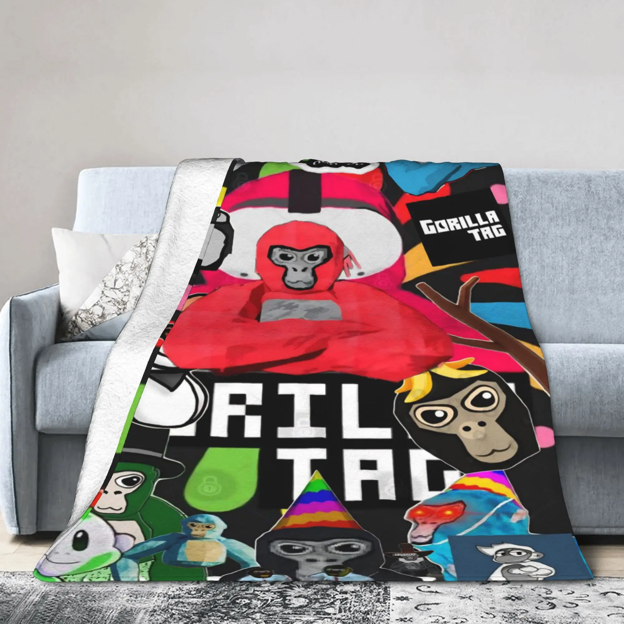 Фото Плед G-Gorilla Tags Games, супермягкий и уютный, для кровати, 50x60 дюймов, различные размеры, покрывало. №4