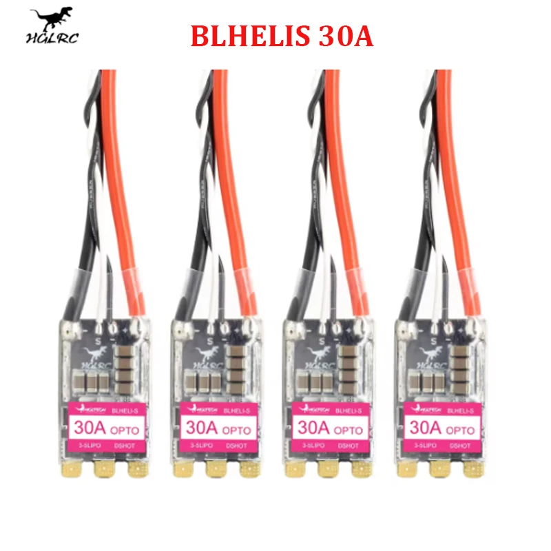 Фото 4 шт. HGLRC 30A BLHELIS 16,5 BB2 DSHOT600 бесщеточный ESC 3-5S для радиоуправляемого FPV Фристайл дрона DIY части №1