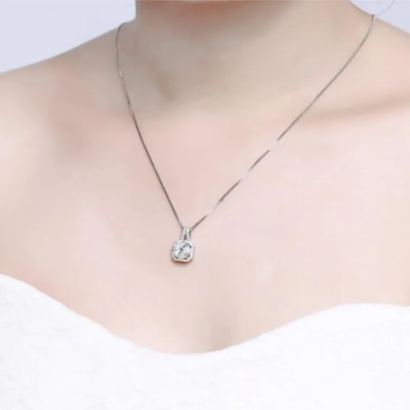 Квадратное ожерелье AAAA + из натурального циркона сверкающее качественное с