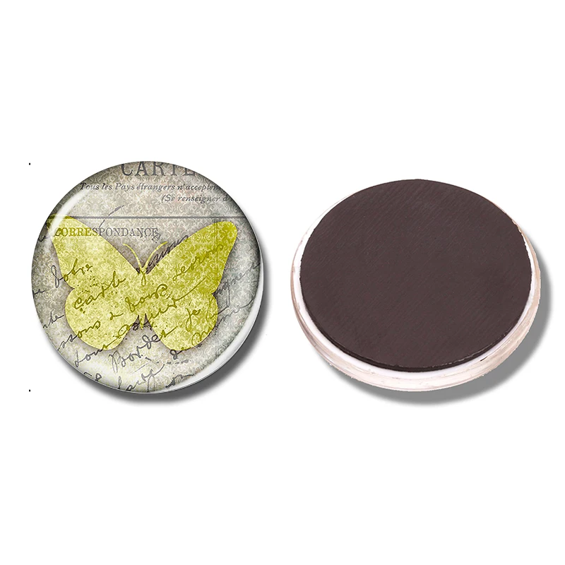 Фиолетовый магнит на холодильник 30 мм бабочка Rhopalocera искусство стеклянный