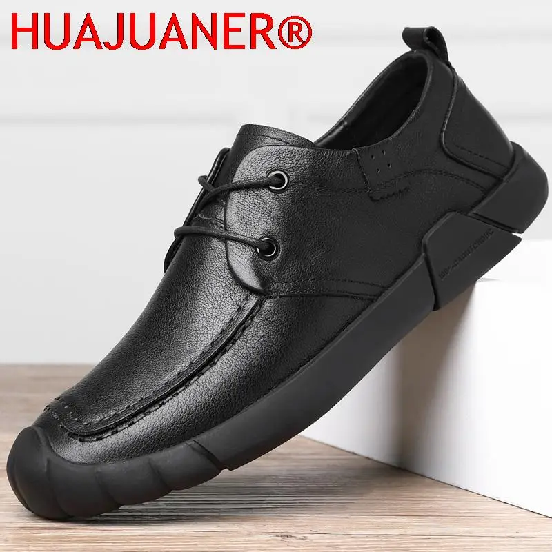 

2022 New Men's Genuine Leather Shoes High Quality Soft Anti-slip Rubber Loafers Men Oxfords Shoes Man Casual Real Leather Shoes