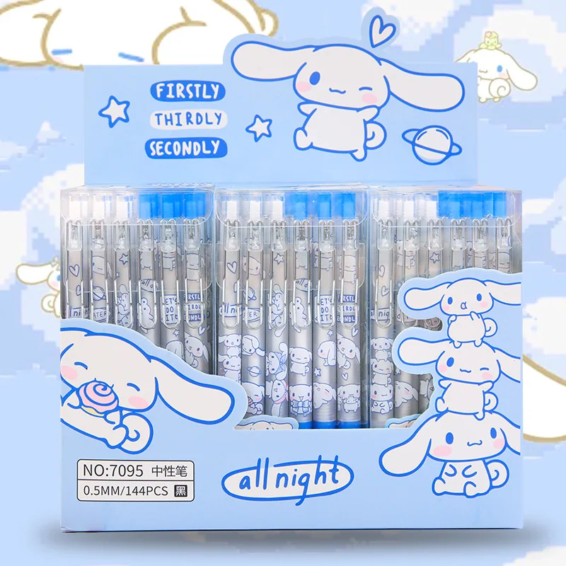 

12Pcs/ Hello Kitty Cartoon Anime Kawayi Cinnamoroll High-Value Ins Brush Gel Pen Student Examination Necessary School Supplies