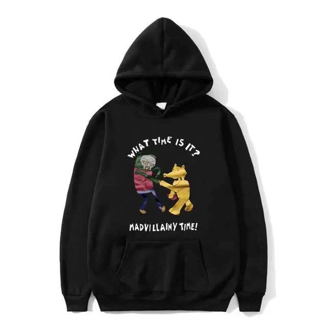 

Rapper MF Doom Madlib Madvillainy Hoodie Quasimoto Print Hooded Sweatshirt Men Women Hip Hop Rap Oversized Streetwear Hoodies