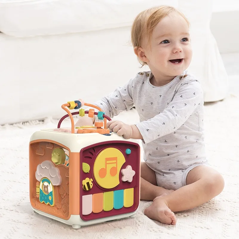 

Baby Learning Toy Activity Shape Sorter Cube Hand Drum Musical Toy Bead Maze Counting Discovery Toys For Kids Educational Toy