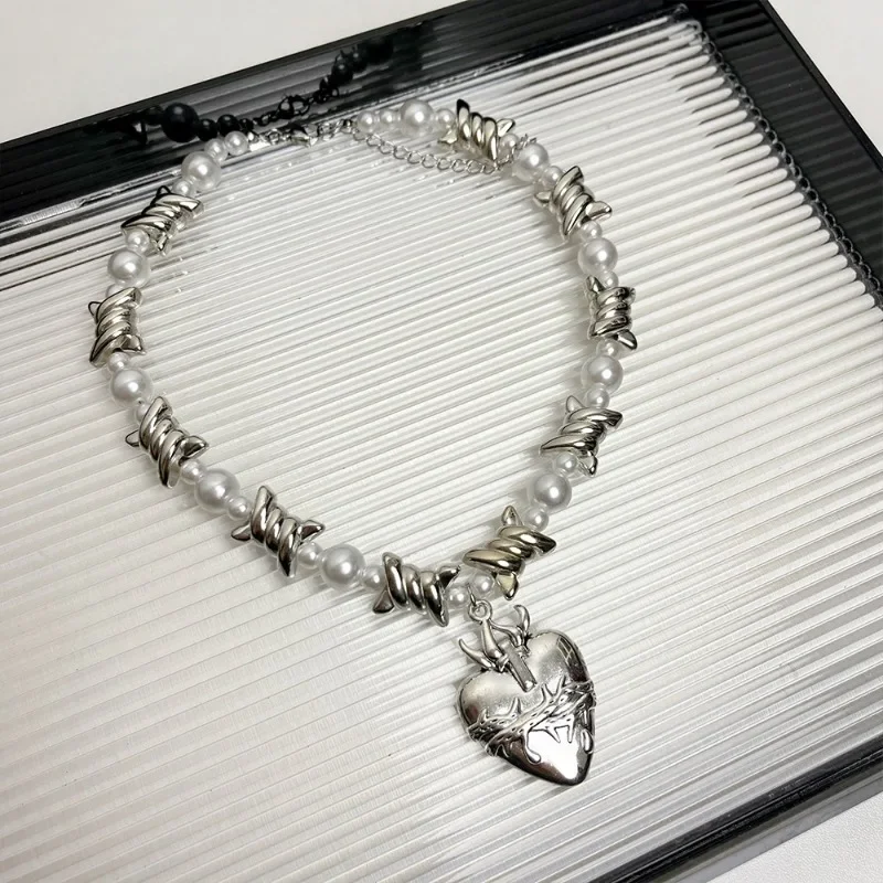 Жемчужные ожерелья Draweye Y2k для женщин Винтажные Украшения в форме сердца