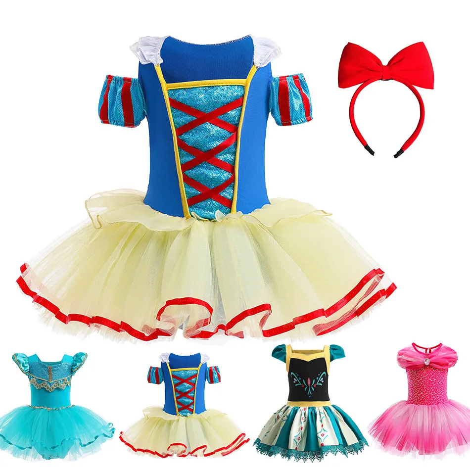 

Children Aurora Anna Tutu Baby Princess Christmas Vestidos Kids Jasmine Snow White Halloween Fancy Leotard Carnival Cute Clothes