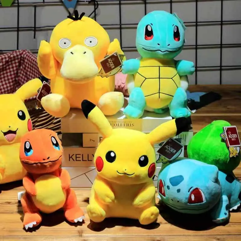 

20-26cm TAKARA TOMY Pokémon Psyduck Plush Toy Charmander Pikachu Bulbasaur Squirtle Doll For Kids Birthday Gift