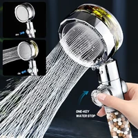 2022 filteration shower head with propeller 360 degree rotating water saving spa anion stone spayer bathroom accessories