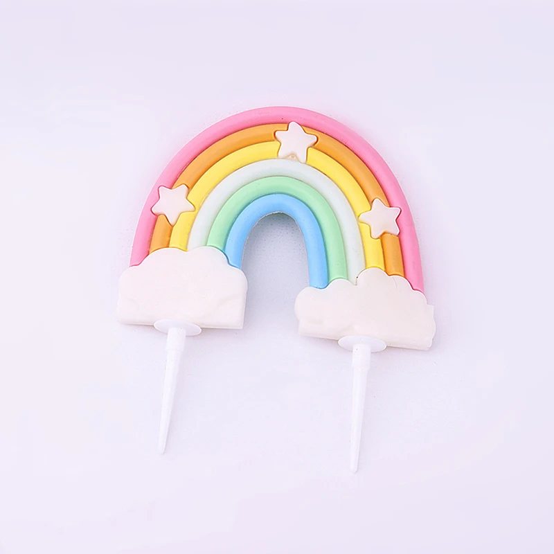 

Rainbow Birthday Cake Decoration Cute Cartoon Rainbow Cake Toppers Kids Girls Happy Rainbow Cloud Unicorn Birthday Cupcake Decor