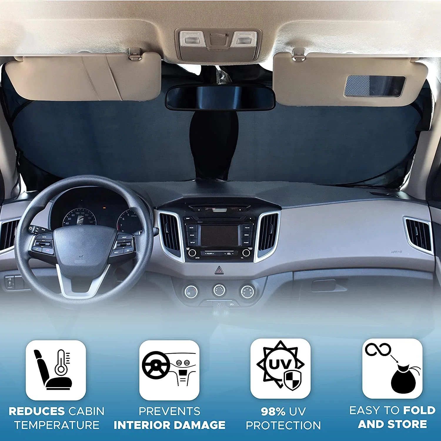 Фото Для Toyota Tacoma Corolla Camry Rav4 Chr 4Runner автомобильный солнцезащитный козырек на лобовое стекло, солнцезащитный козырек на переднее окно, автоматическая защита от ультрафиолета №2