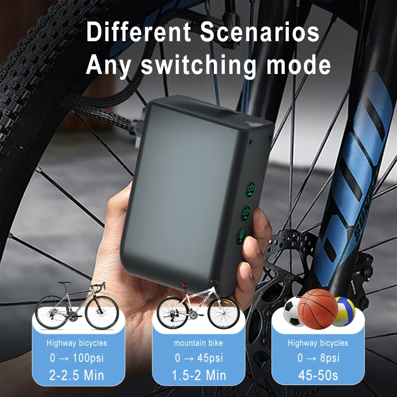 Портативный мини-беспроводной комплект воздушного насоса для велосипедов