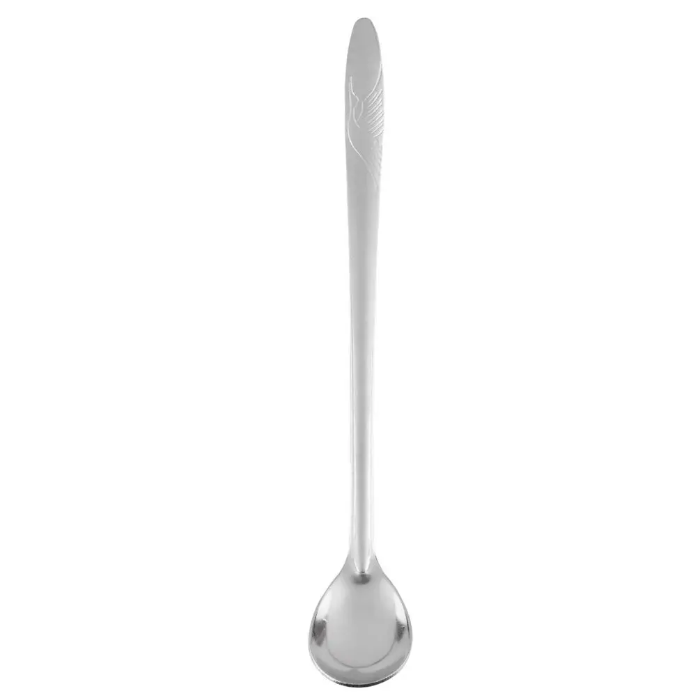 

1Pc Stainless Steel Coffee Spoon Long-Handle Cocktail Ice Cream Dessert Cutlery Spoon Stirring Mixing Spoon