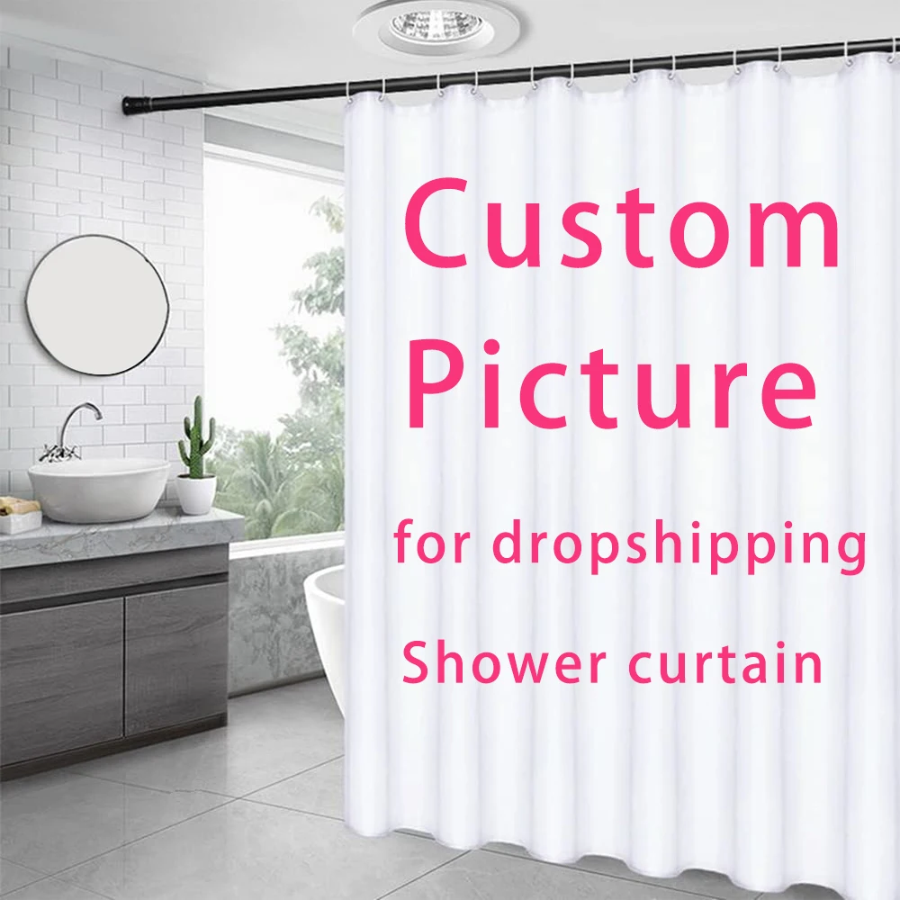 

Custom Shower Curtain Bathroom Waterproof Curtains Customized Photo Polyester Bath Decor With Hooks Dropshipping