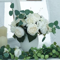 artificial peony dahlia flowers bouquet for bride hander wedding party home table diy decor fake flowers