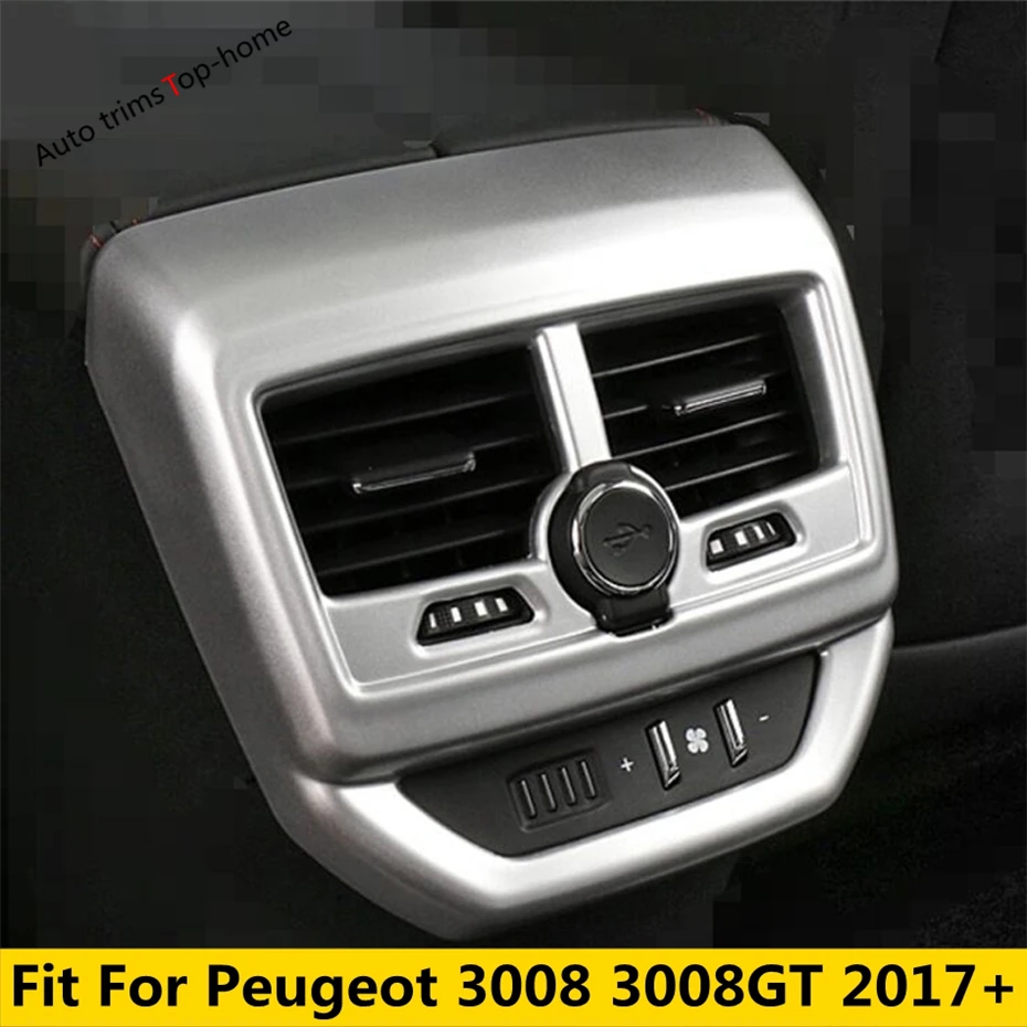 

Rear Armrest Box Air Conditioner AC Vent Outlet Decoration Cover Fit For Peugeot 3008 3008GT 2017 - 2023 Interior Accessories