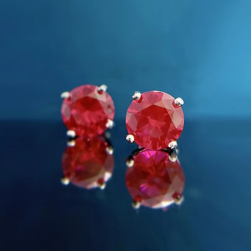 

Женские серьги-гвоздики с бриллиантами, круглые серьги в форме бриллианта с четырьмя крапанами Диаметром 6,5 мм, D-образные ювелирные украшен...