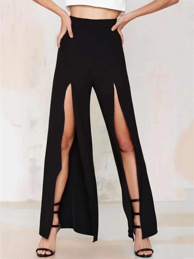 Брюки женские с широкими штанинами пикантные свободные дышащие штаны эластичным