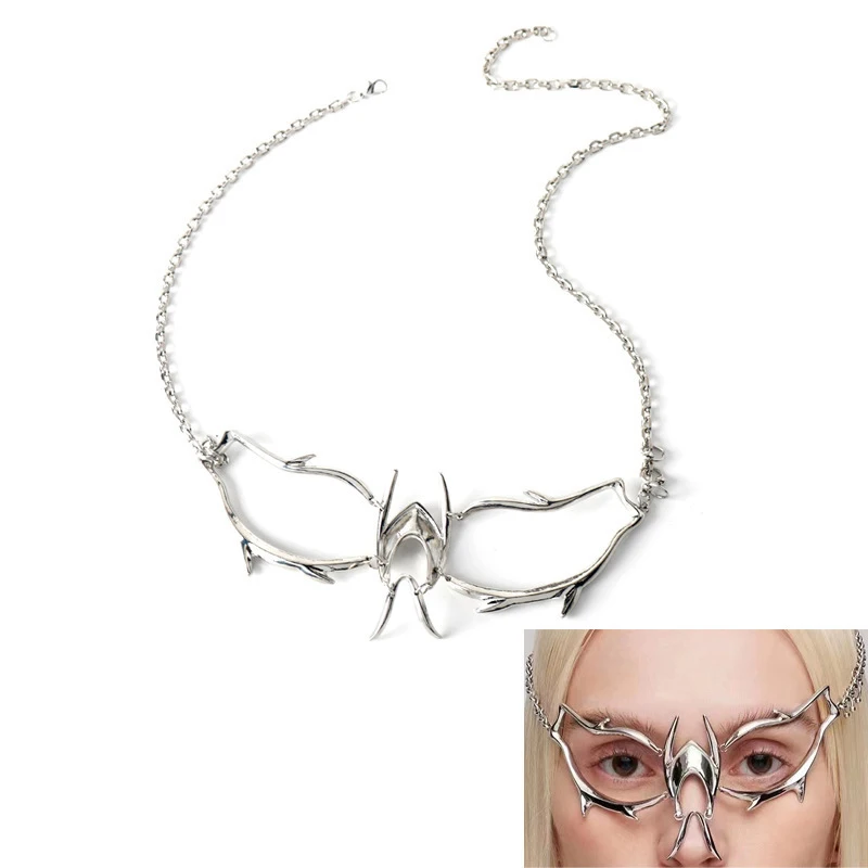 Металлическая маска в стиле панк механические аксессуары для лица Alien Fluid серьги