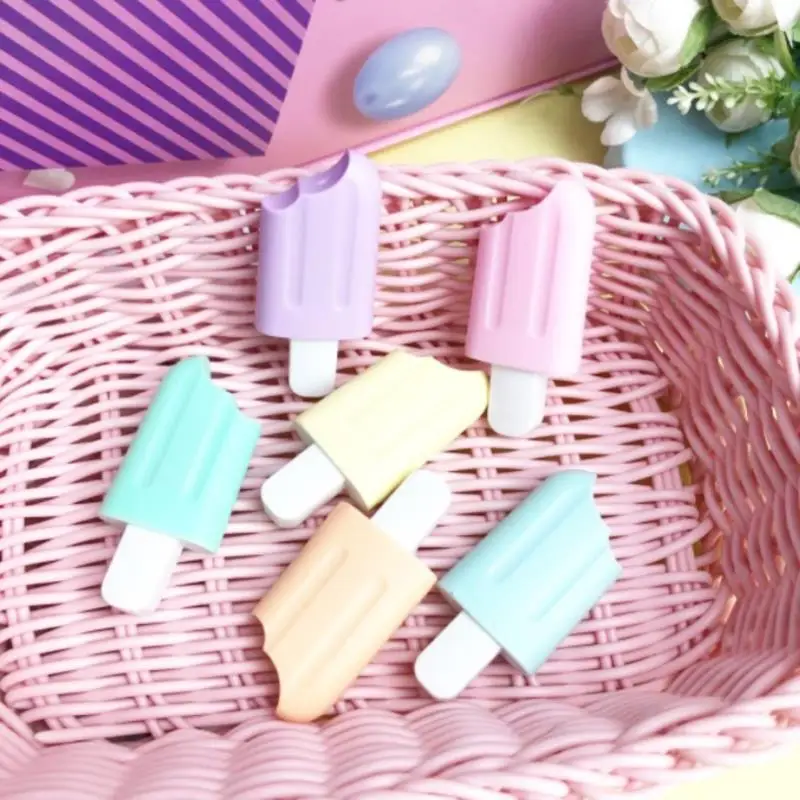 

6PCS/Pack Cute Ice Cream Candy Color Highlighter Office School Supplies