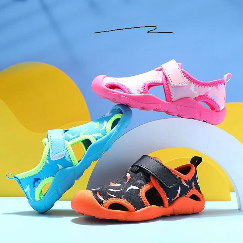 

Children Sandals Boys Girls Summer Breathable Soft 3D Lycra Mesh Shoes Baby Fashion Cute Cartoon Comfortable Sandals
