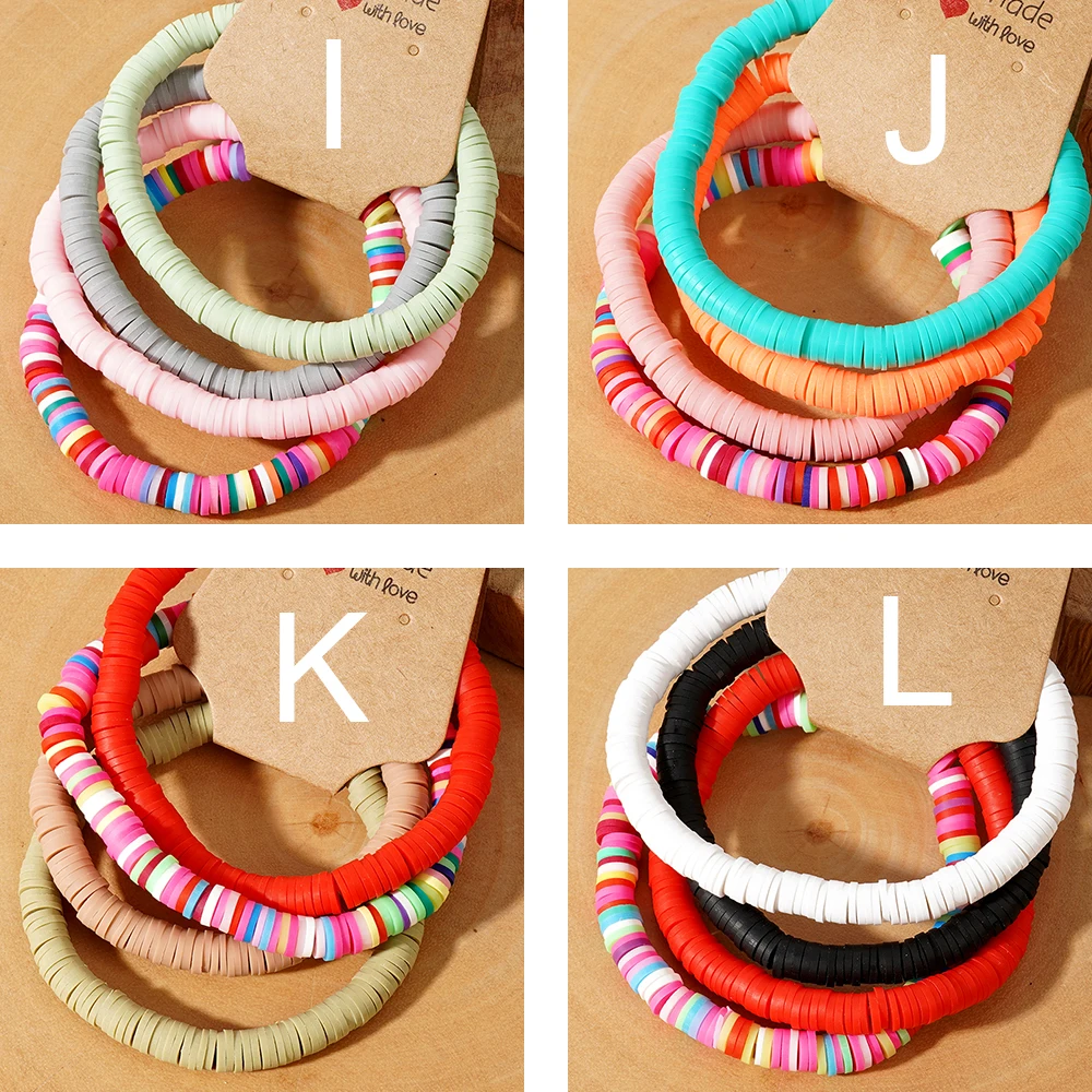 4 шт./комплект женские разноцветные браслеты с бусинами