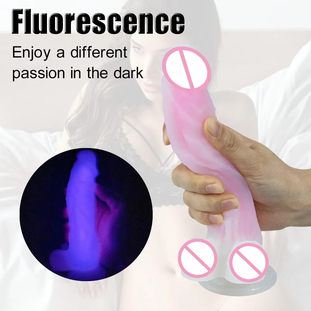 

Fluorescent Realistic Dildo Anal Masturbator Sex Toys for Couples Crystal Jelly Dildo Suction Cup Penis Luminous Dildo for Women