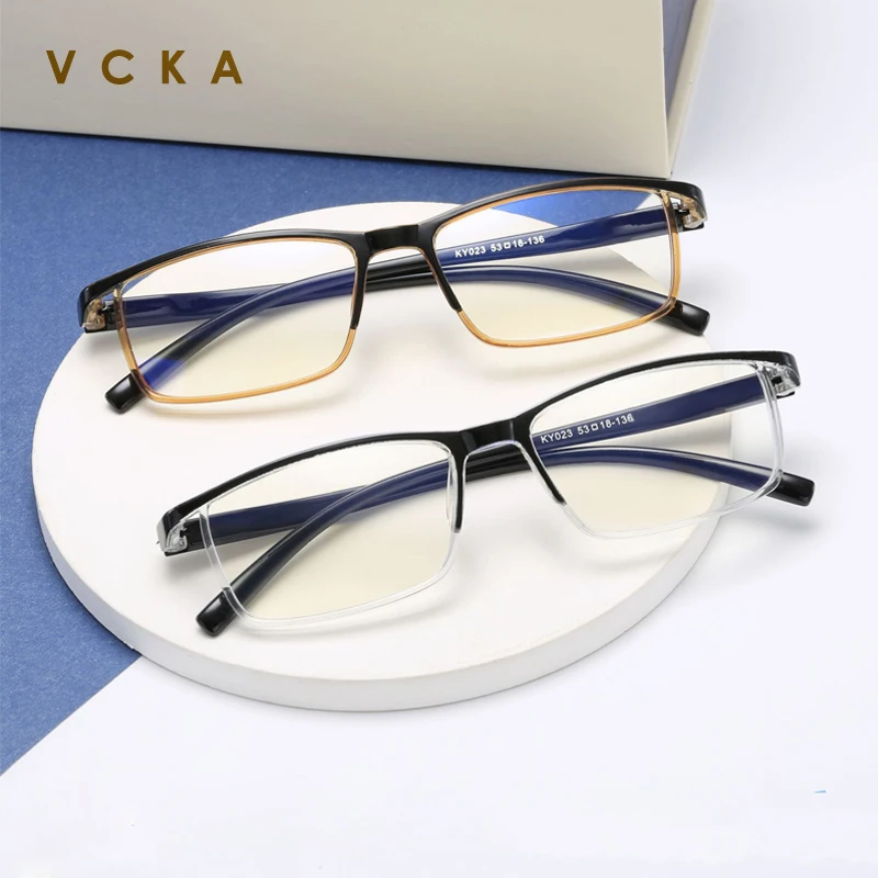 

VCKA Square Blocking Blue Light Reading Glasses Women Men Optical Computer Eyewear Presbyopia +1.0+1.5+2.0+2.5+3.0+3.5+4.0