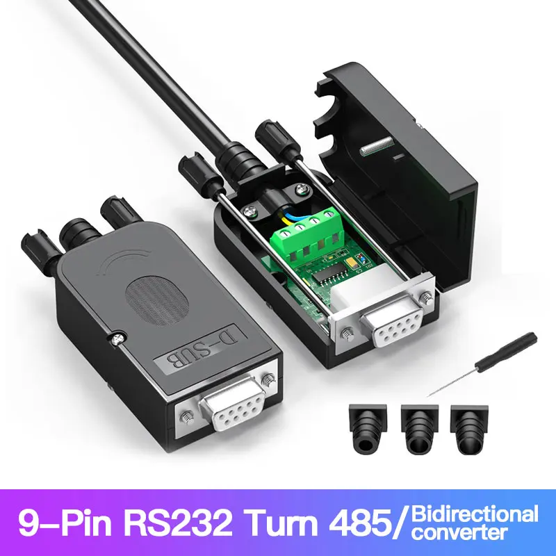 

1 шт., переходник DB9 RS232 в RS485, промышленный двухсторонний от 485 до DB9, модульный переходник с последовательным портом