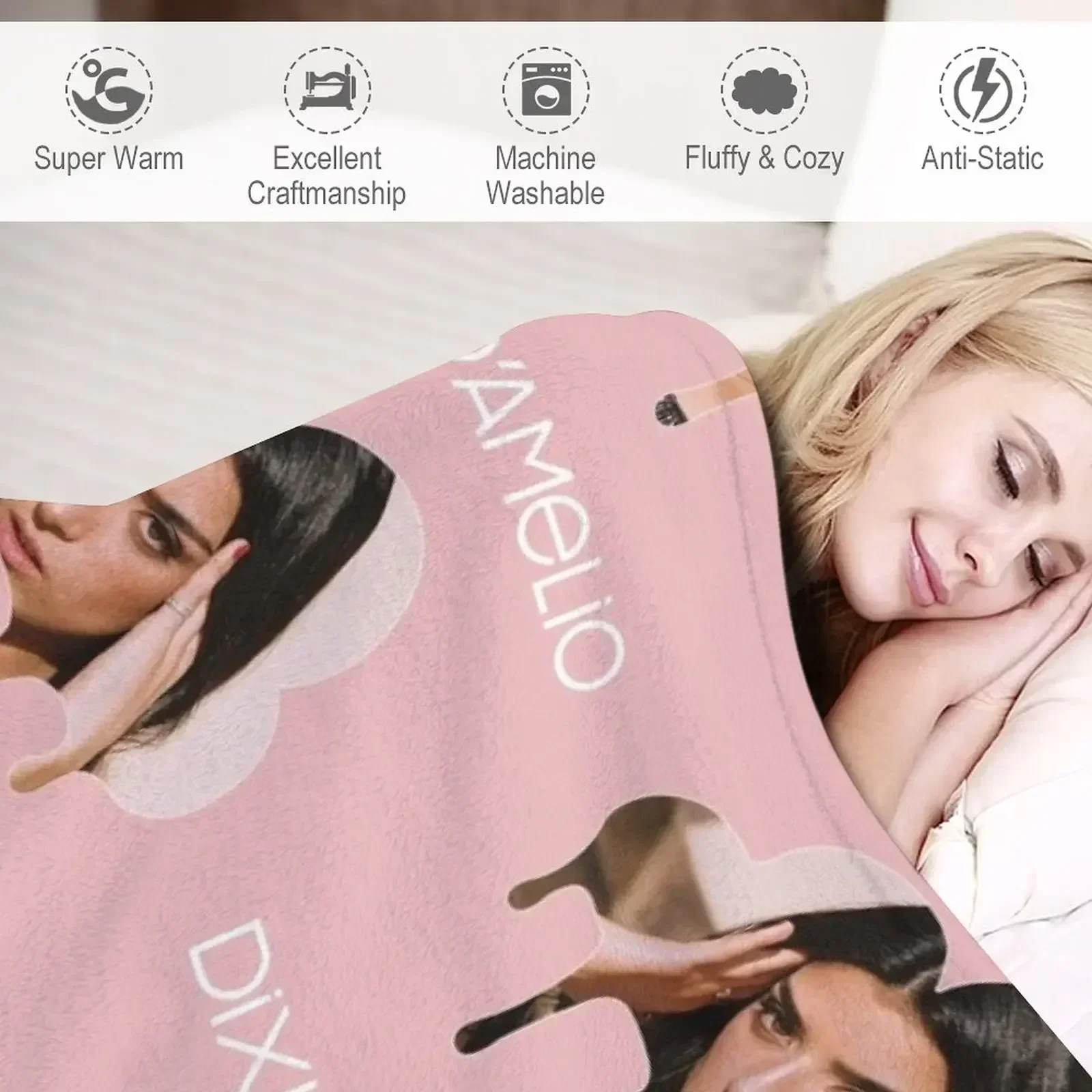 Декоративное одеяло с логотипом Dixie Dɺmelio 2 роскошные одеяла для дивана в среду