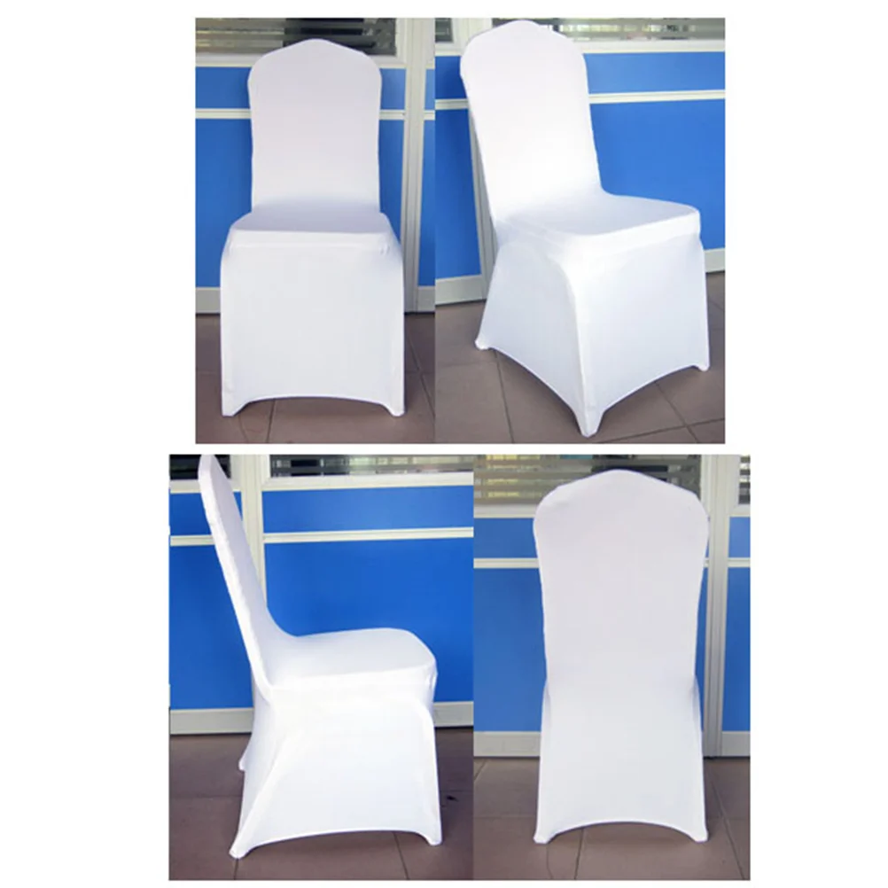 

10Pcs Spandex Fabric Stretch Dining Room Chair Slipcovers Home Decor (White)