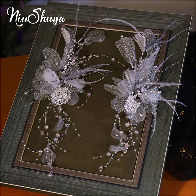 NiuShuya супер фея корейский лес серая Марля стандартное кружево перо ручной работы