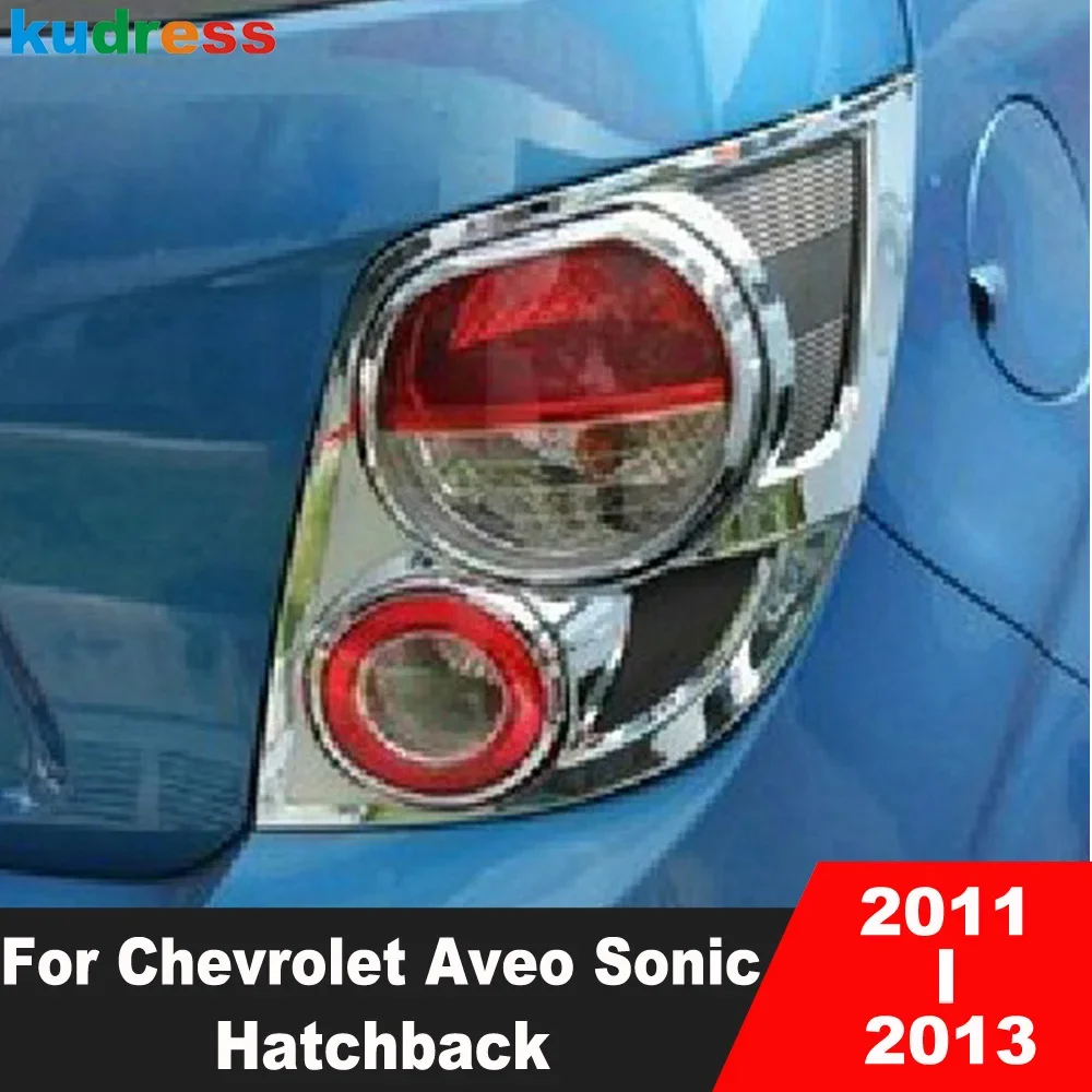 

Накладка на задний фонарь для Chevrolet Aveo Sonic Hatchback 2011 2012 2013, хромированная рамка заднего фонаря, аксессуары для автомобиля