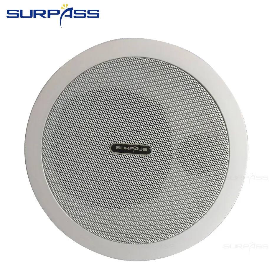 Коаксиальные белые потолочные колонки для дома 8Ом системы фоновой музыки Hi-Fi стерео звук 20Вт громкоговоритель PA Public Broadcast.