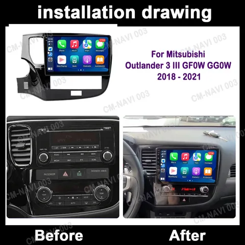 Автомобильный плеер Android 14 для Mitsubishi Outlander 3 III GF0W GG0W 2018-2021 Carplay Экран Радио Стерео GPS-навигация DSP BT 4G