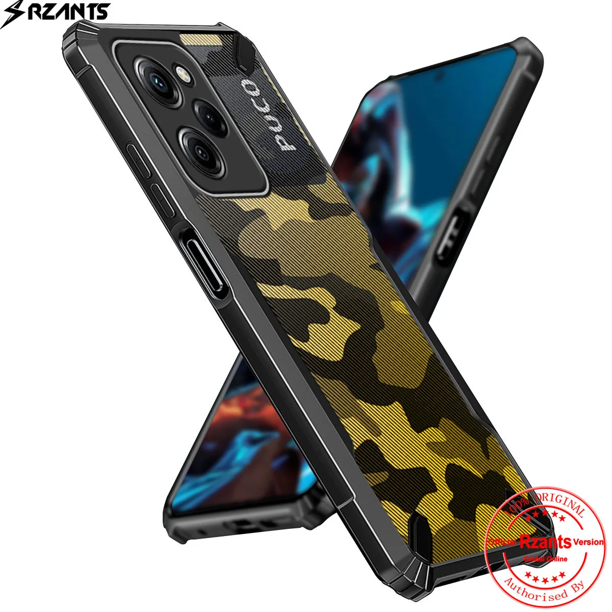 Чехол Rzants для Xiaomi Poco X5 Pro 5G [Камуфляжный бык] Противоударная защита камеры тонкий