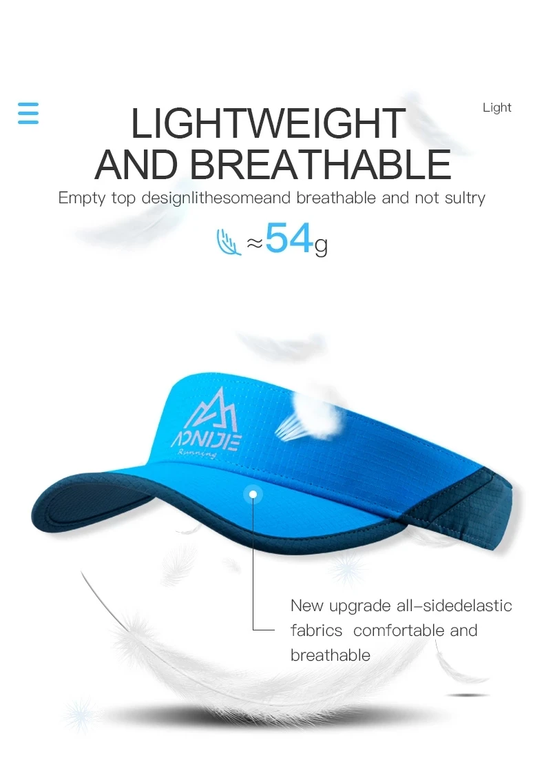 AONIJIE Spring Summer Sports Sun Hats Women Hat Men's Cap Adjustable Visor UV Protection Top Empty Running Tennis Caps Sunscreen