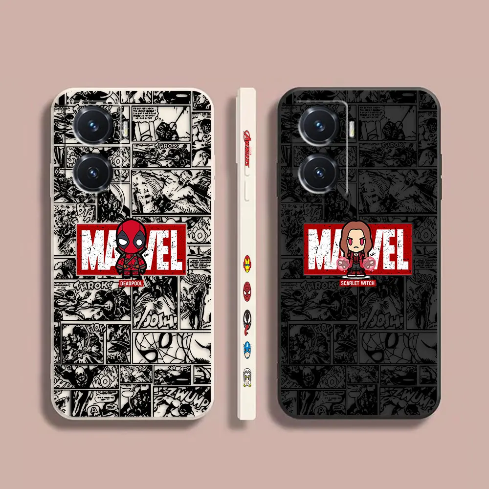 

Case For VIVO Y55 Y52S Y53S Y66 Y55S Y73S 5G Y85 Y93 Y76 Y91 Colour Simple Liquid Silicone Shell Case Marvel Deadpool Comics