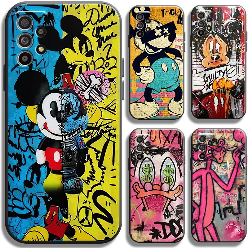 

Disney Mickey Mouse Duck Phone Case For Samsung Galaxy A32 A32 5G Cases Cover Coque TPU Black Shell Carcasa