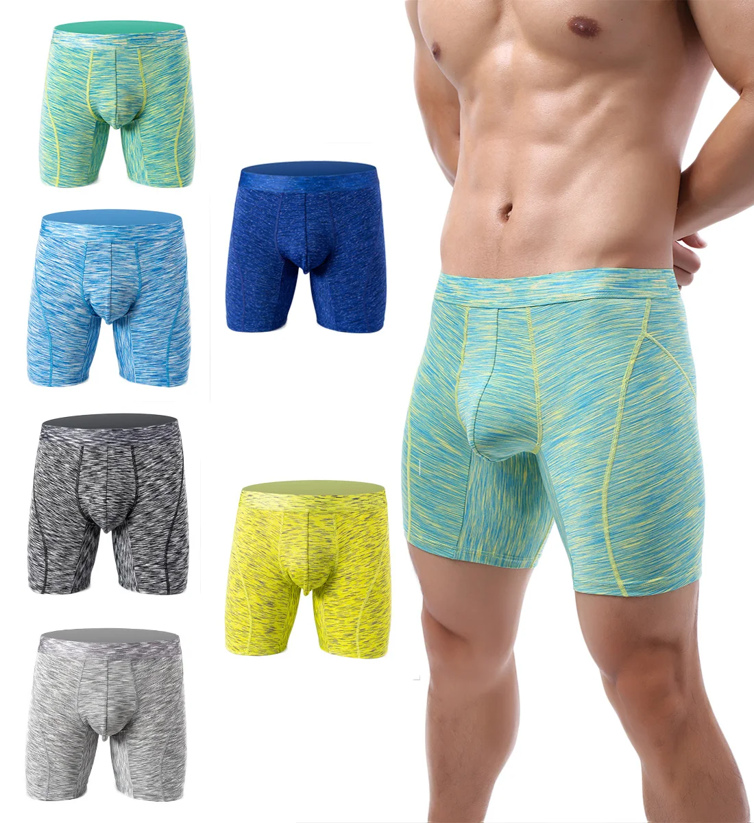 6 Pcs Men's Pouch Underwear Performance No Ride Up Boxer Briefs