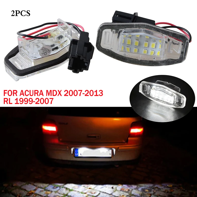 

2pcs Fit For Acura MDX 2007-2013 RL 1999-2007 TL TSX ILX For Honda Civic Accord Odyssey Canbus LED License Number Plate Light