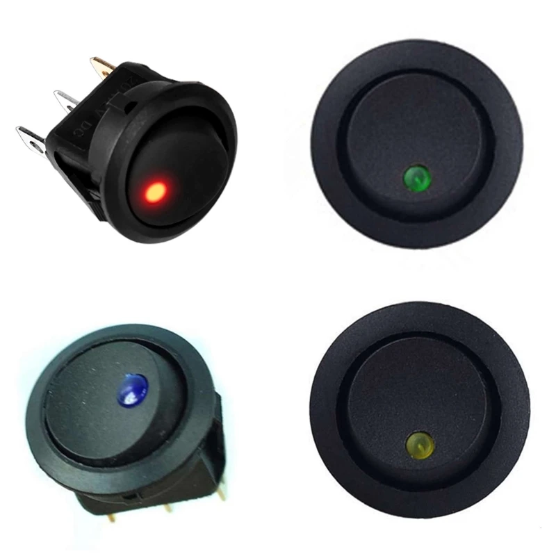 

5x Rocker Switch Toggle 12V LED Light Car Auto Boat On Off LED Light Waterproof Dropshipping