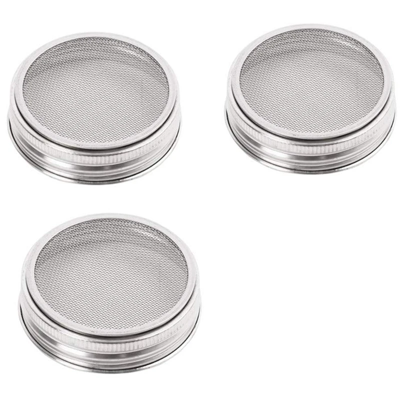 

Set Of 3 Stainless Steel Sprouting Jar Lid Kit For Superb Ventilation Fit For Wide Mouth Mason Jars Canning Jars For Making Orga