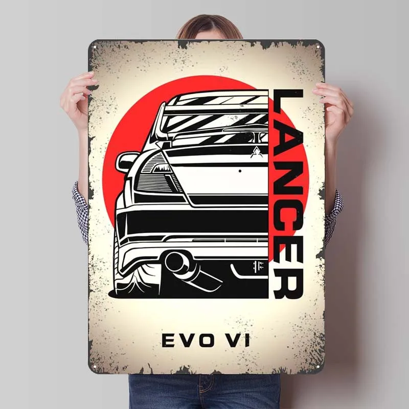 Mitsubishi Lancer Evolution VI классический автомобиль металлический постер ретро винтажные