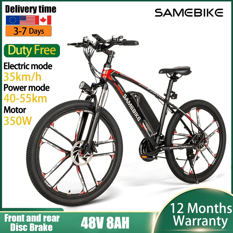 

SAMEBIKE MY-SM26 Electric Bike 350W 26inch Mountain Bike 48V8Ah Ebike 21-Speed Electric Dirt Bike Bicycles for Adults e bike vtt