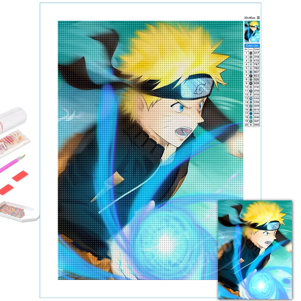 

Uzumaki Naruto Using Rasengan Diamond Painting Classic Anime 5D Full Square Drill Embroidery Cross Stitch Boy Bedroom Home Decor