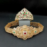 moroccan wedding jewelry set wedding metal belt robe dress waist chain algerian female bride crown ball party gifts