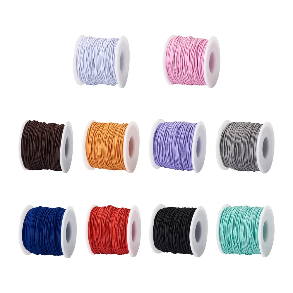 10 Rolls 1mm Polyester Elastic Cords Round Threads String Bracelet Necklace Beading Rope For DIY Jewelry Making Accessories