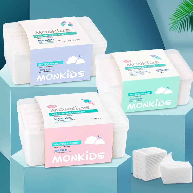 

150 Pcs/Pack Makeup Cotton Pads Reusable Cosmetic Cotton Soft Breathable Cleaning Facial Makeup Remover Multi Layer Sponge